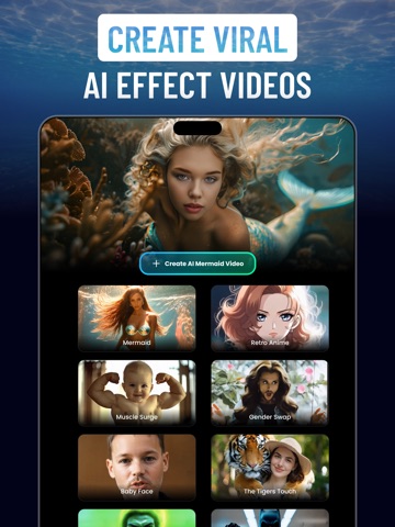 AI Mermaid Effect: Videfix iPad screenshot