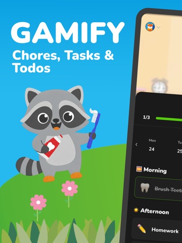 Raccoon Kids: Make Chores Fun iPad screenshot