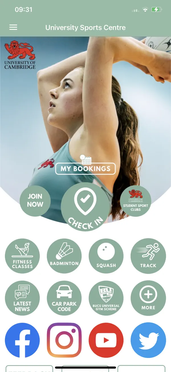 Screenshot #1 pour University of Cambridge Sport