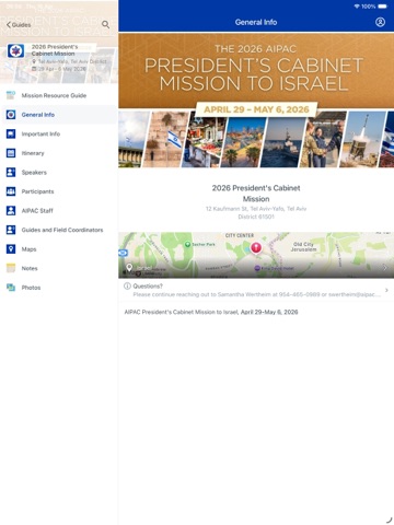 My Guides - AIPAC iPad screenshot