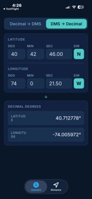 Lat/Long Calculator screenshot