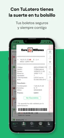 Captura de pantalla de TuLotero Compra Lotería Online en iPhone 4