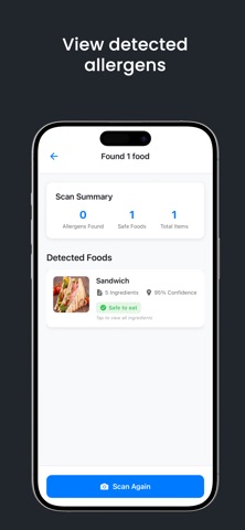 AI Allergy Scanner - Food iPhone screenshot