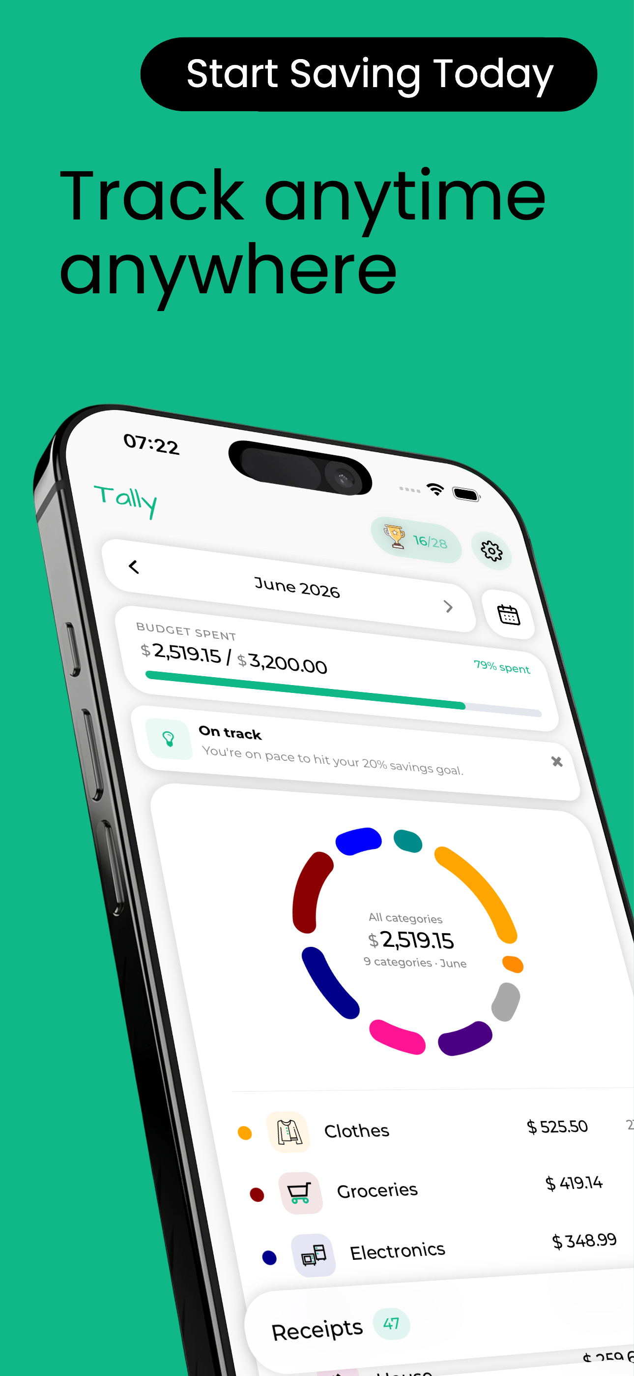 Budget Planner App - Tally screenshot 2