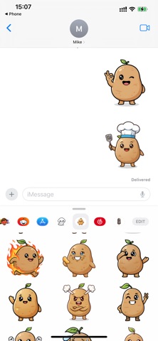 Happy Potato Stickers iPhone screenshot