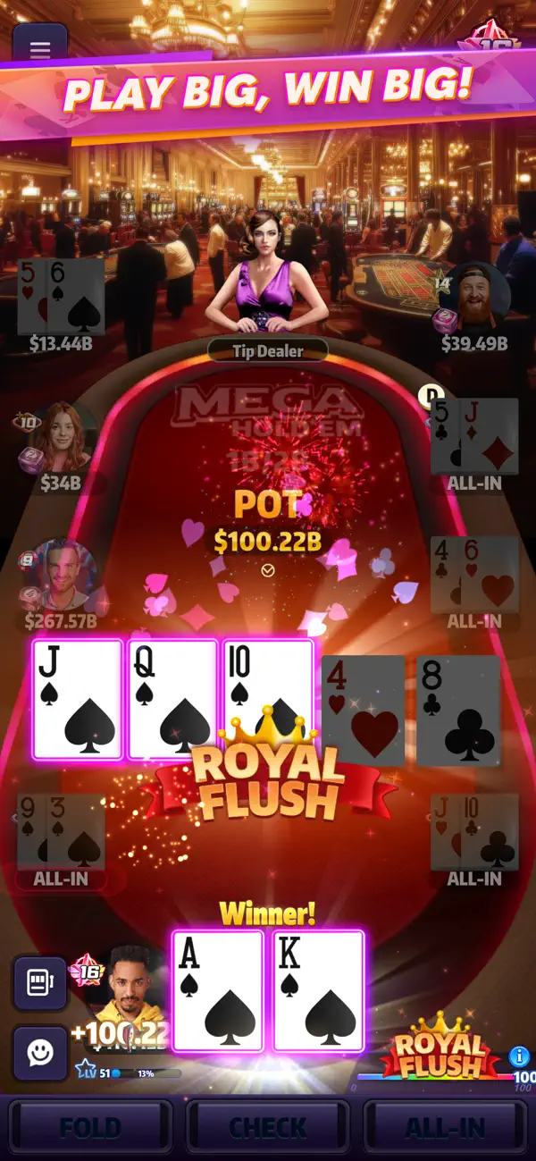 #2. Mega Hit Poker: Texas Holdem (iOS) By: Wonder People Co., Ltd.