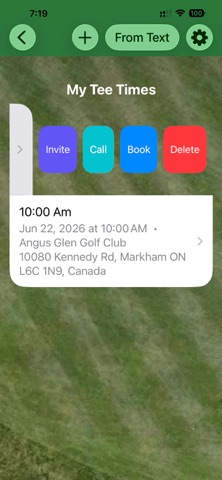 The Golf Weather App screenshot