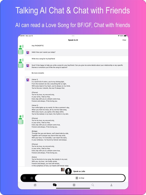 Phonoptic Ai Video Voice Chat iPad screenshot 5 - Photo & Video app