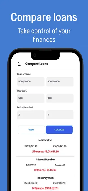EMI Calculator & Loan Planner screenshot 3