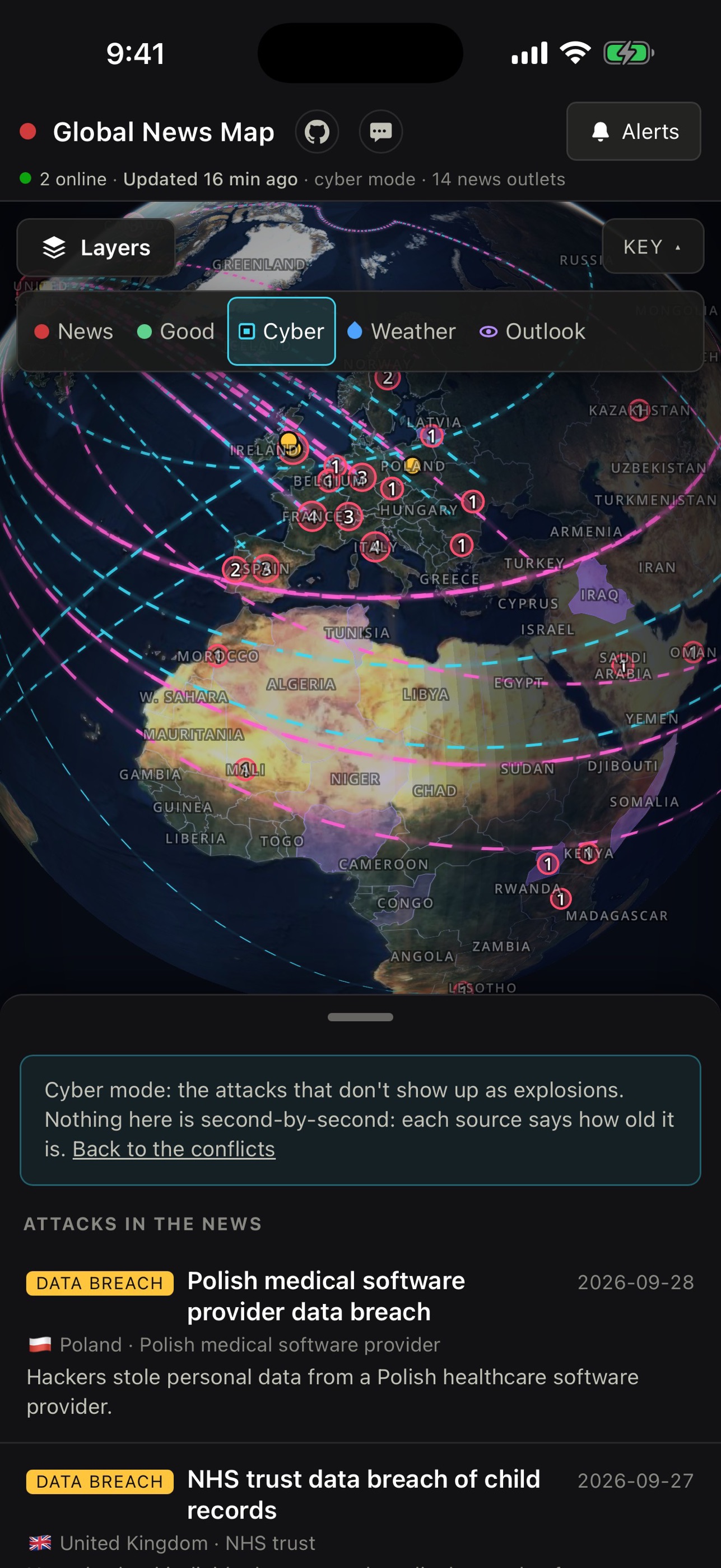Screenshot 1 of Global News Map
