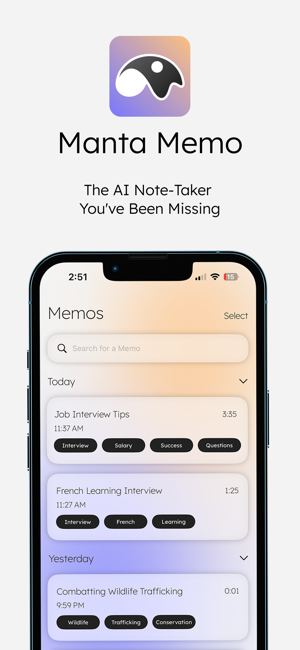 ‎Manta Memo Screenshot