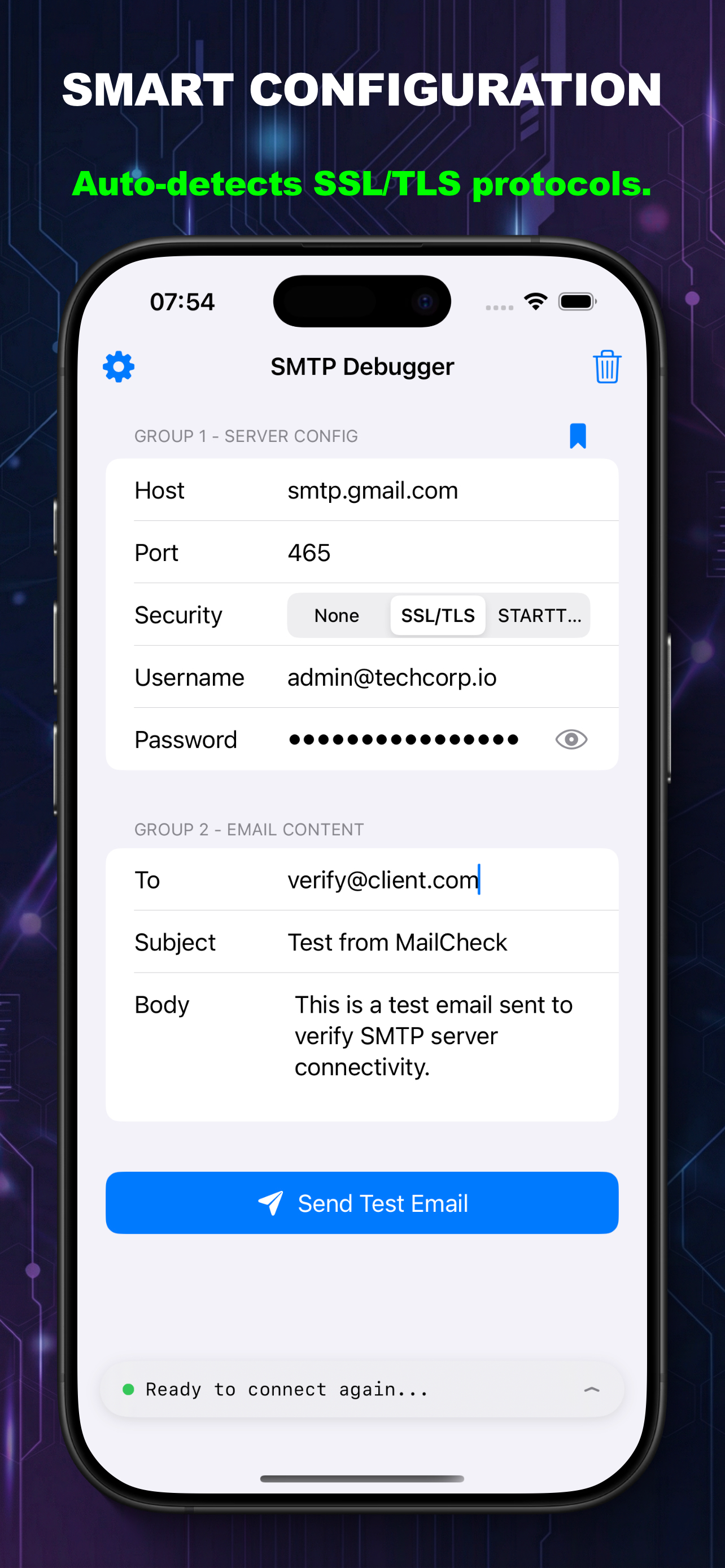 MailCheck: SMTP Test & Debug screenshot 3