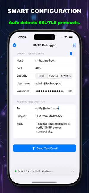 MailCheck: SMTP Test & Debug screenshot 3
