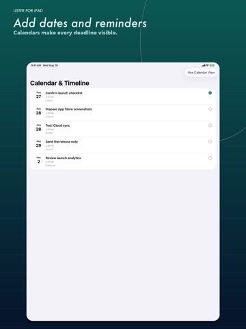Lister: Write & Draft Notes iPad screenshot