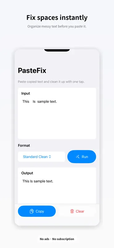 PasteFix: Text Cleaner screenshot 1 of 2
