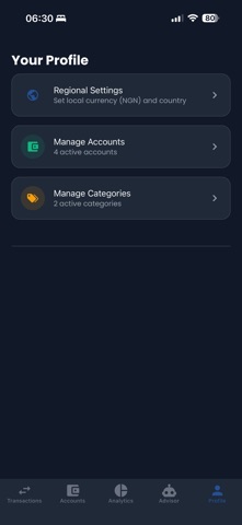Havocweb AI Finance Ledger screenshot