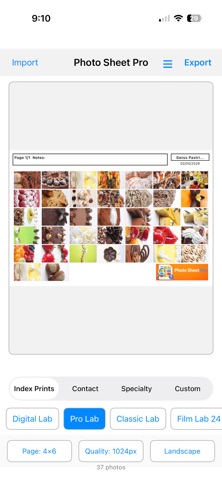 Photo Sheet Pro screenshot