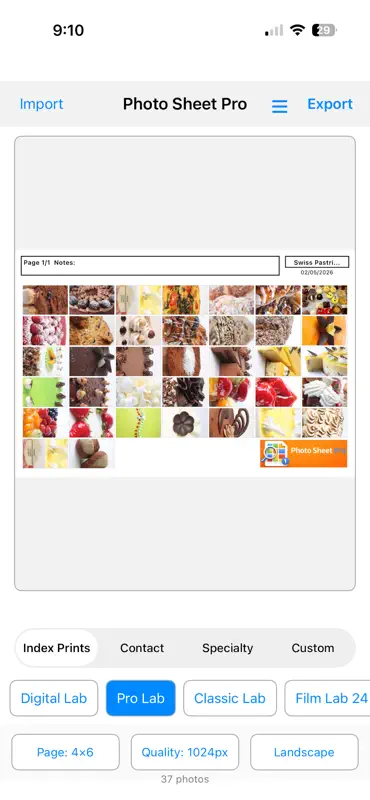 Photo Sheet Pro screenshot 1 of 10