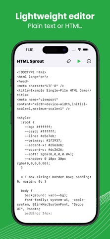HTML Sprout のスクリーンショット