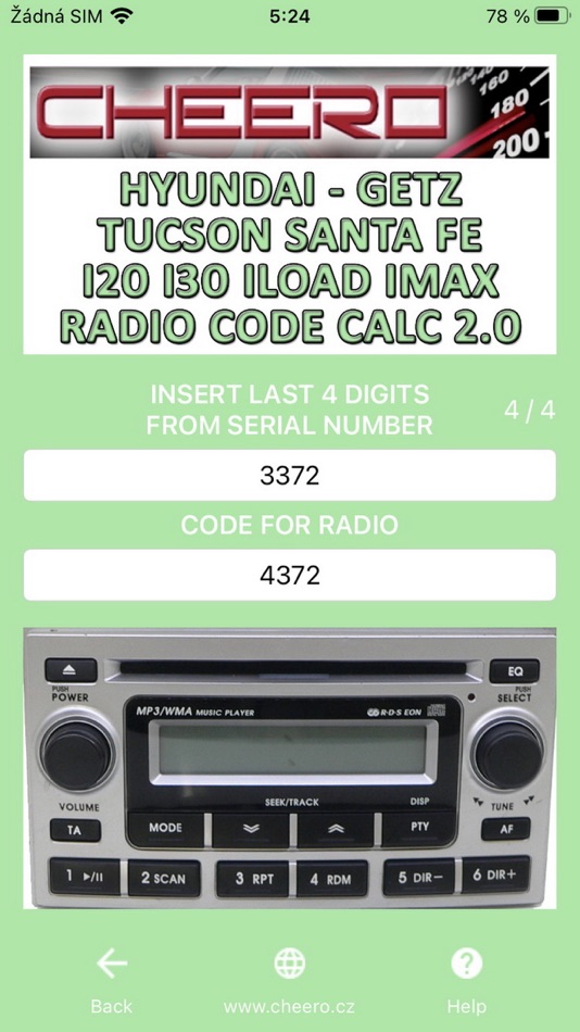 #2. RADIO CODE for HYUNDAI TUCSON (iOS) 由: Petr Svihovec