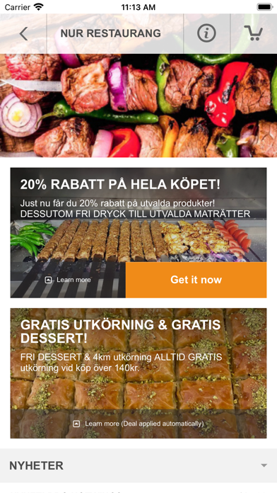 Nur Restaurang Screenshot