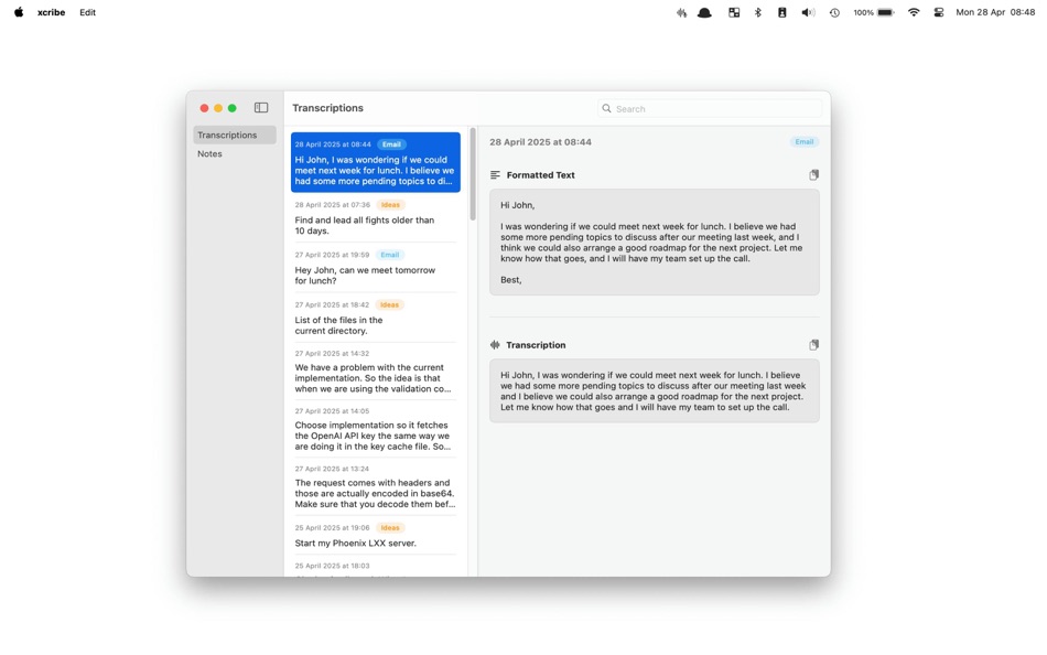 #2. xcribe (macOS) 由: Alejandro Dev