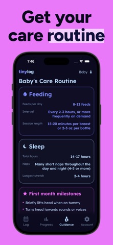 Tinylog: Baby Tracker App iPhone screenshot