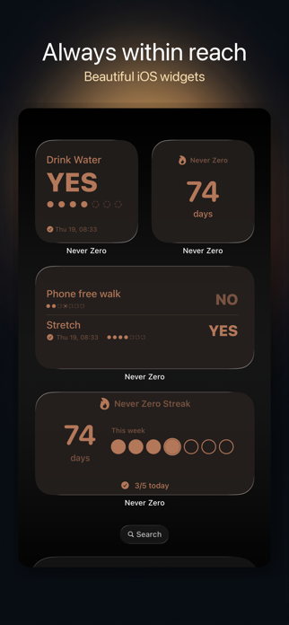 Never Zero: Habit Tracker Screenshot 4 of 6