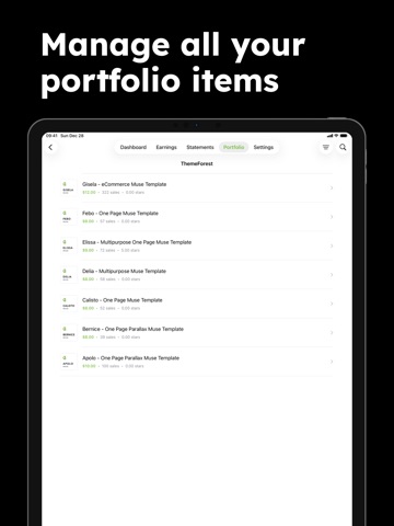 Eden - Envato Sales Tracker iPad screenshot