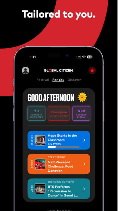 Global Citizen: Create Change Screenshot 3 of 8