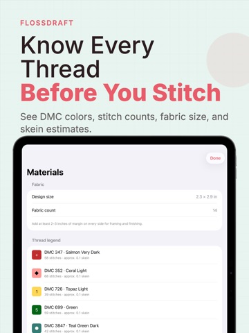 FlossDraft iPad screenshot