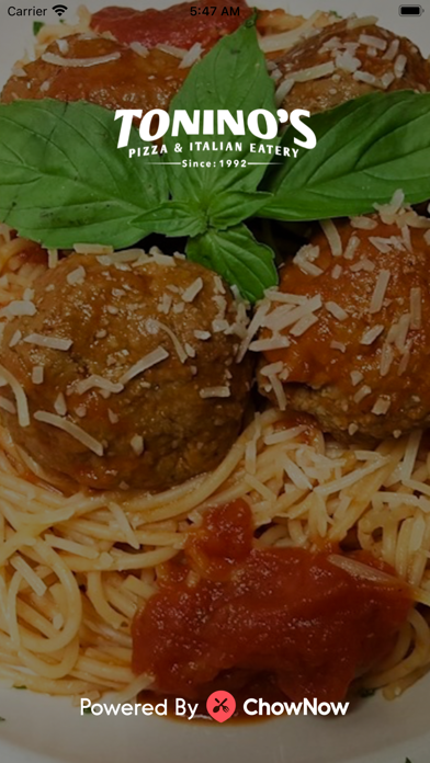 Tonino's iPhone screenshot 1 - Food & Drink app