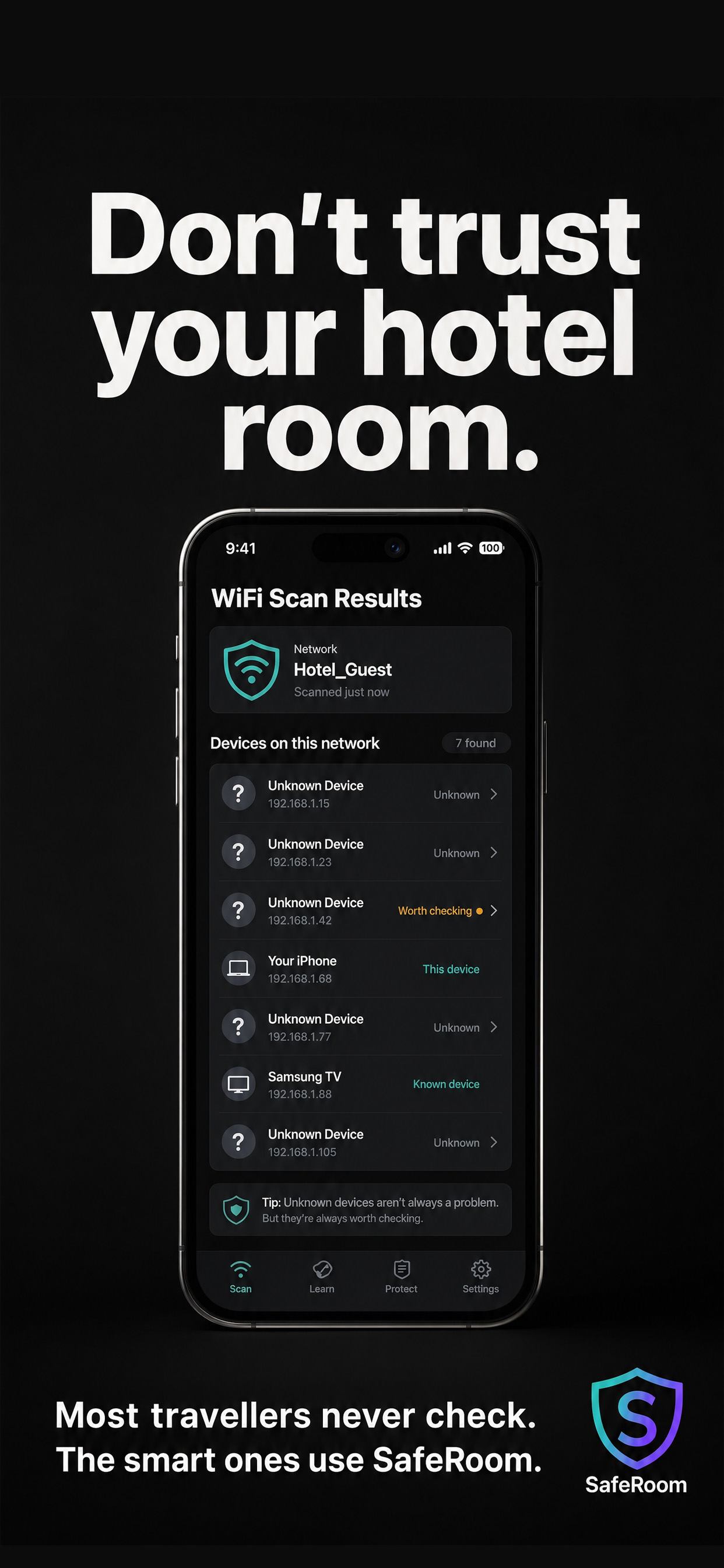 SafeRoom Travel Privacy