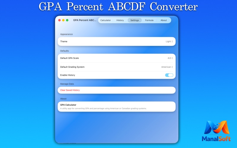 GPA Percent ABCDF screenshot