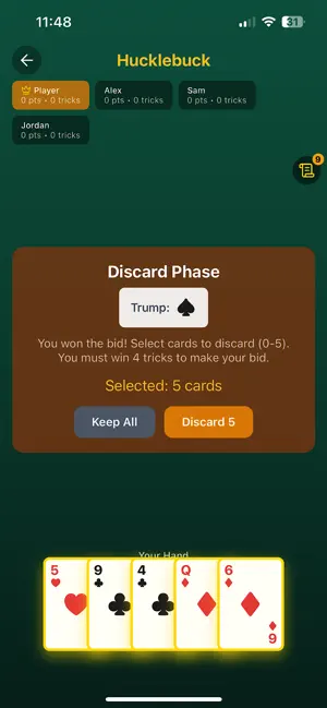 Hucklebuck Card Game screenshot 2