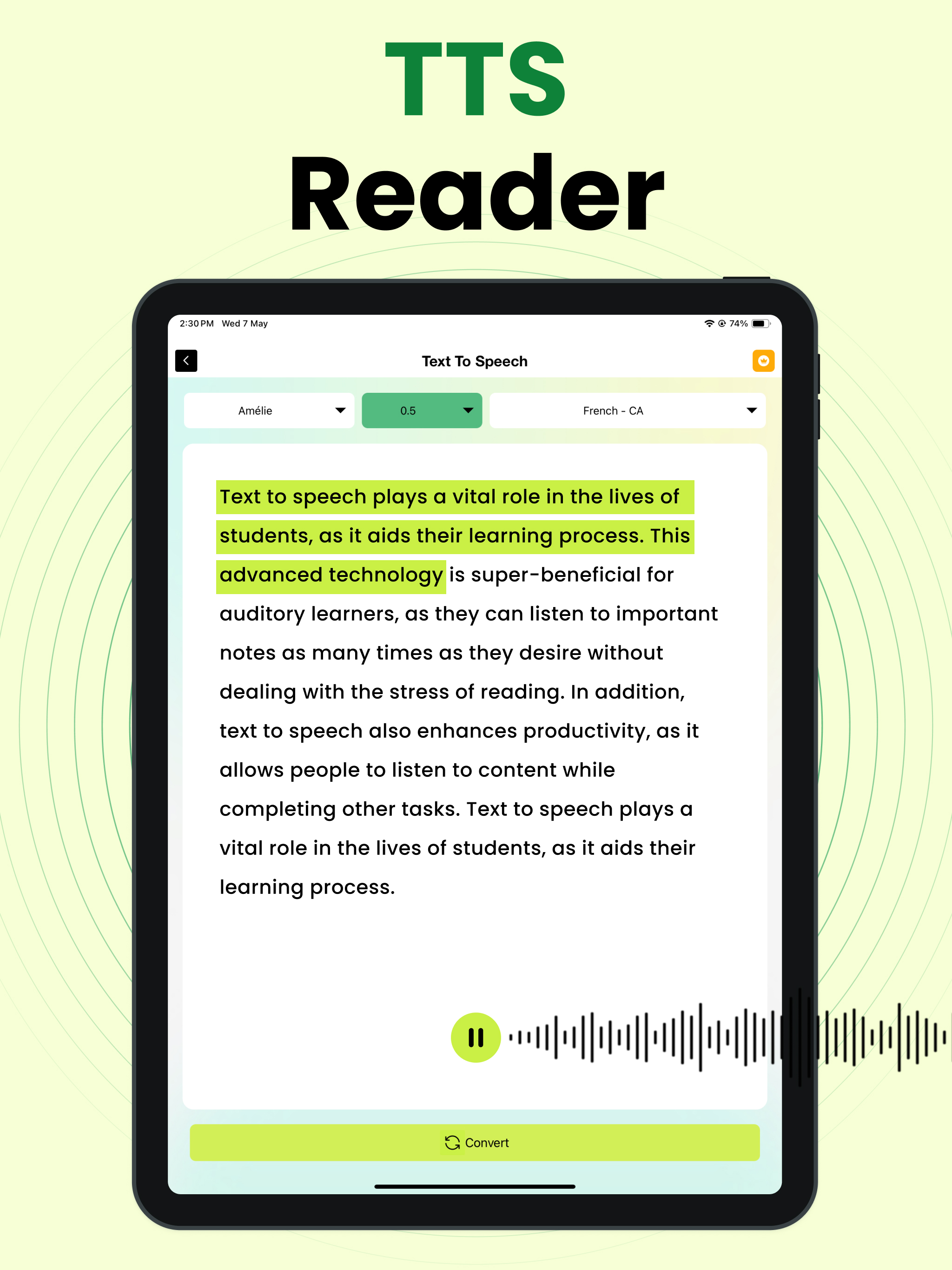 Text to Speech : Book Reader