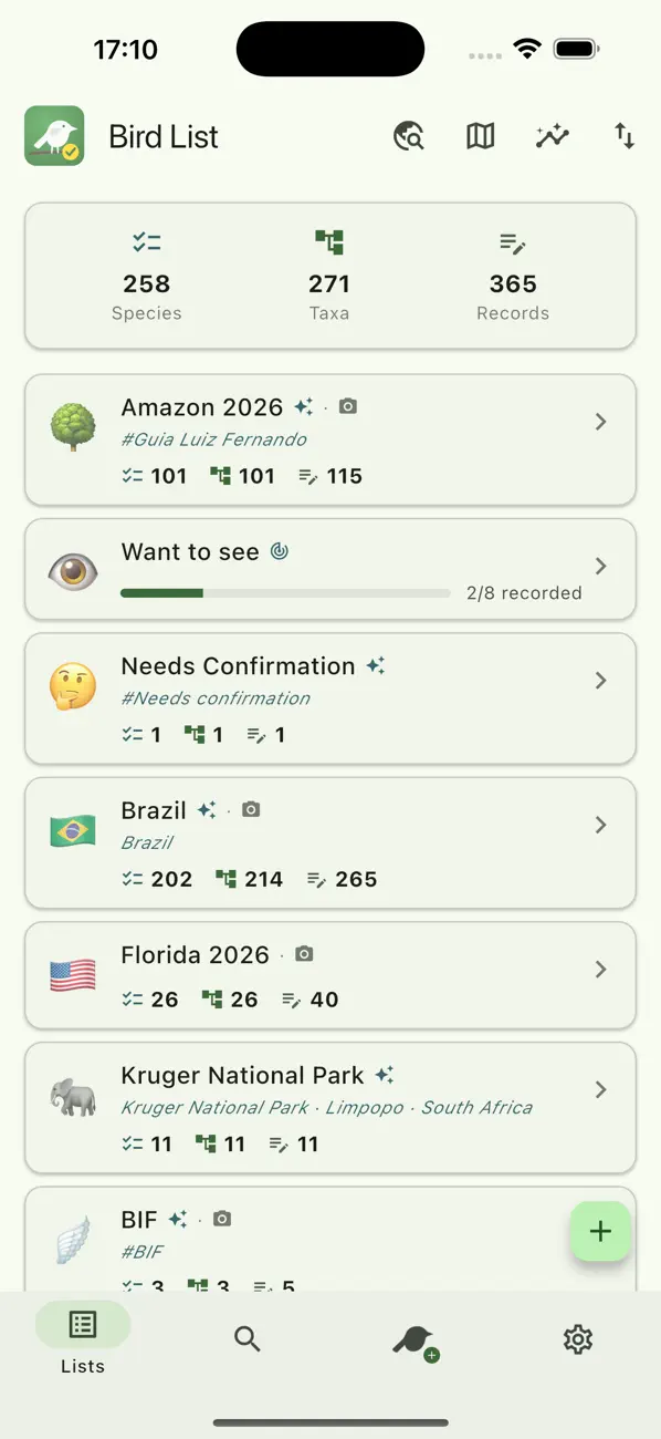 Screenshot #1 pour Bird List: Birding Journal