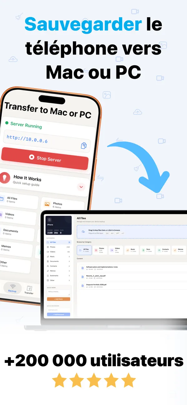 Screenshot #1 pour Air Share - Transfert Wi-Fi