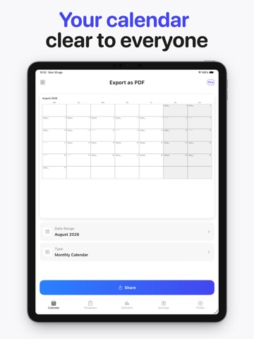 Shift Calendar - ShiftPro iPad screenshot