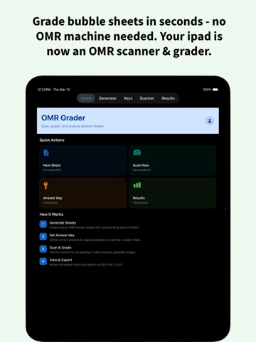 OMR Sheet Scanner iPad screenshot