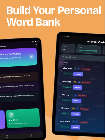 Memorize English Words Fast iPad screenshot