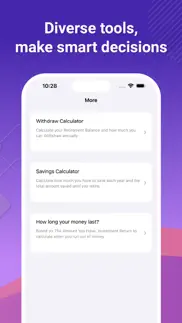 retirement calculator, planner iphone screenshot 4