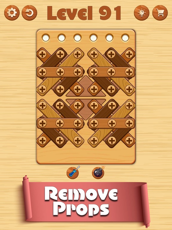 Wood Screw Pin Puzzle Game