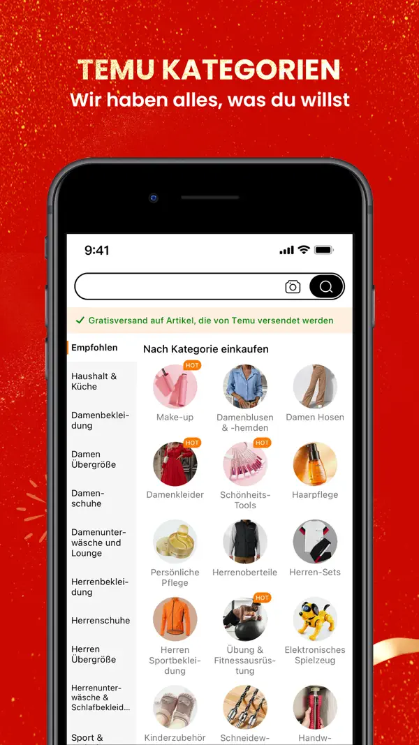 Temu: Shoppe wie Milliardäre iPhone App Screenshot 5 – Shopping