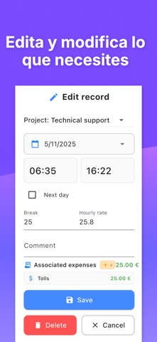 WorkTime: Hours Tracker Log iPhone screenshot