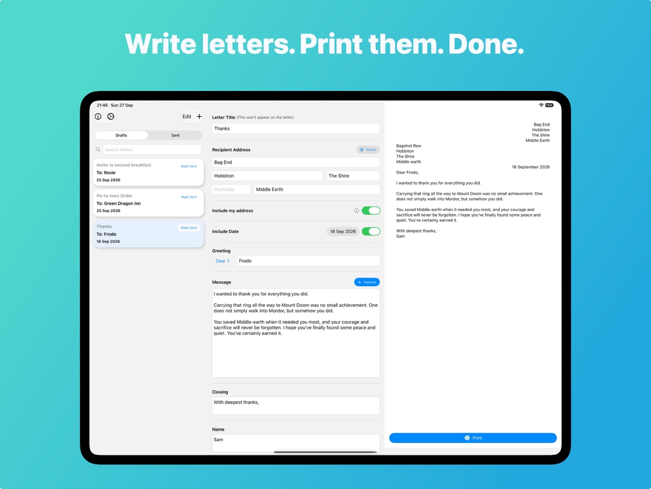 Screenshot 5 of Simple Letters