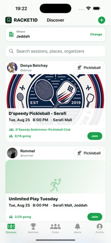 RACKETID iPhone screenshot 2