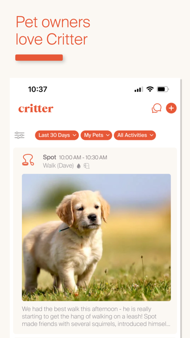 Critter - Pet Owners & Pros Screenshot