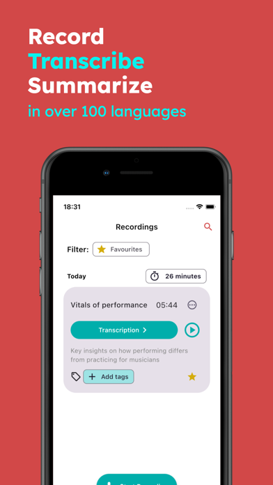 Transcribee–Live Voice to Text app screenshot