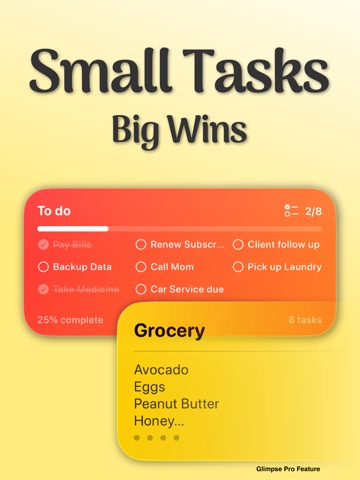 Widgets & Countdown : Glimpse iPad screenshot